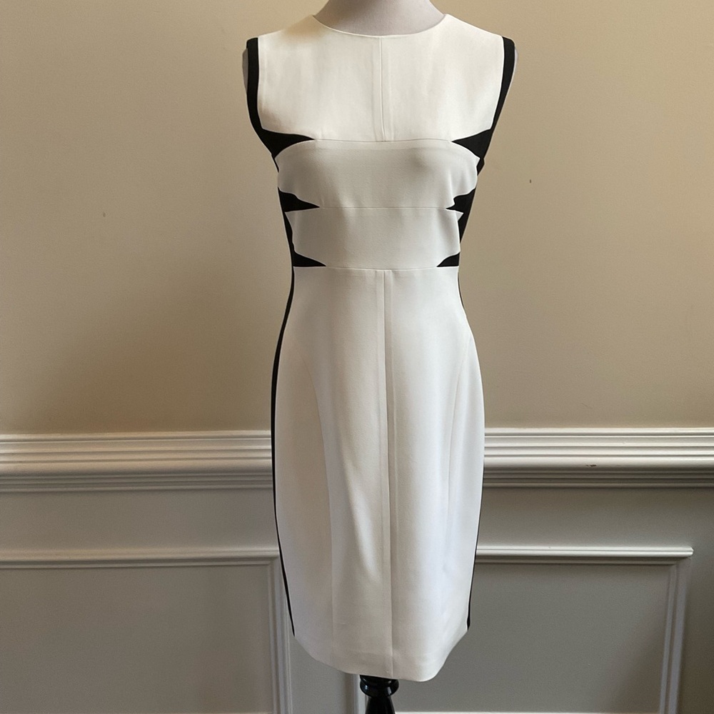 Narcisco Rodriguez Size EU 46 Paneled Stretch Full Back Zip Crepe Shift Dress